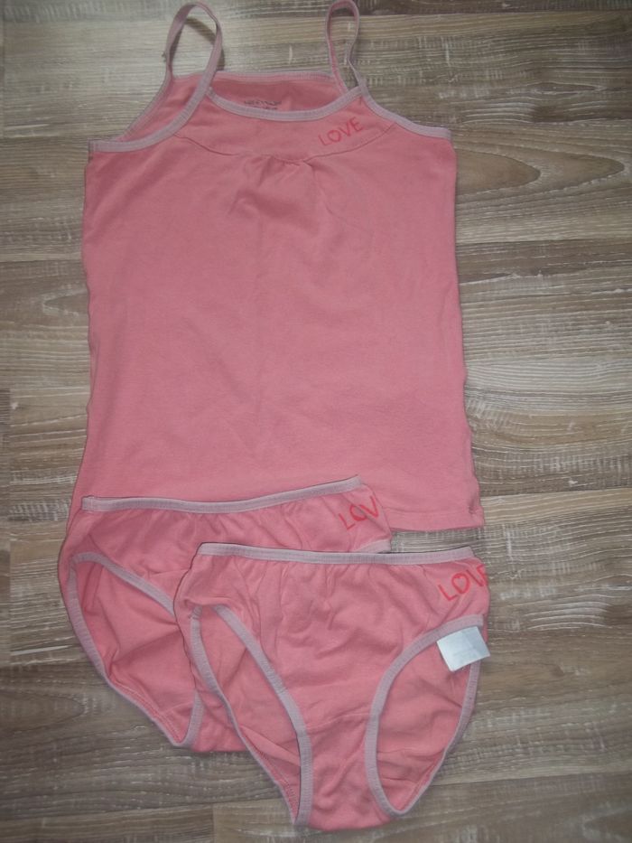 Ensemble 2 culottes - caraco rose orangé Vertbaudet 8 ans