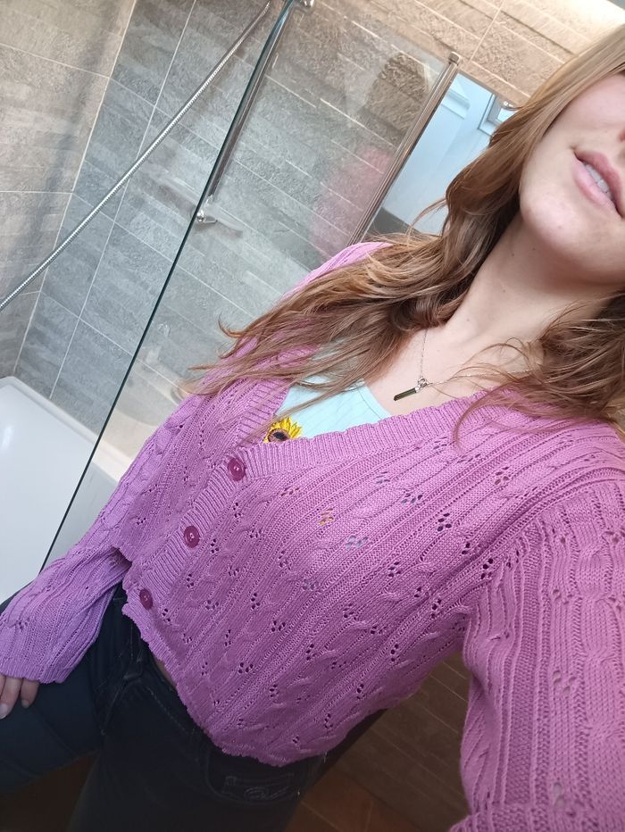 Cardigan rose - photo numéro 4