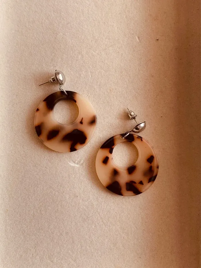Boucles d’oreilles rondes léopard (4,5cm) - Sans marque - photo numéro 2