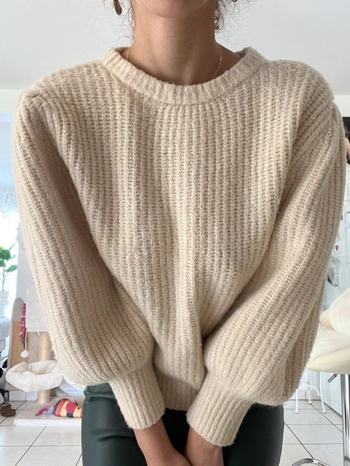 Pull iris blanc beige - photo numéro 5