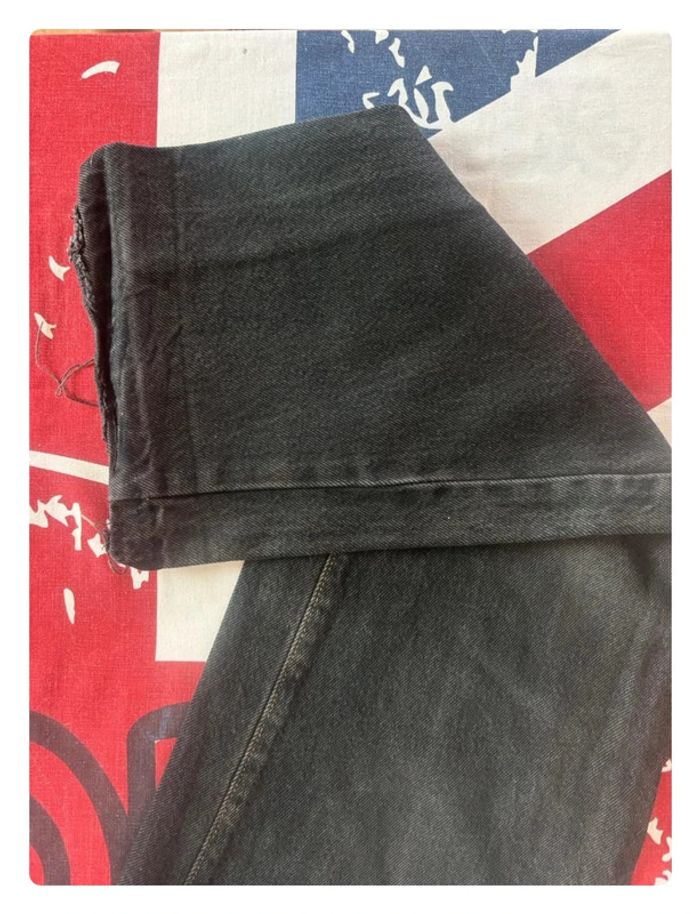 Pantalon bleu/noir délavé taille 40 vintage coupe droite patte d’éléphant - photo numéro 9