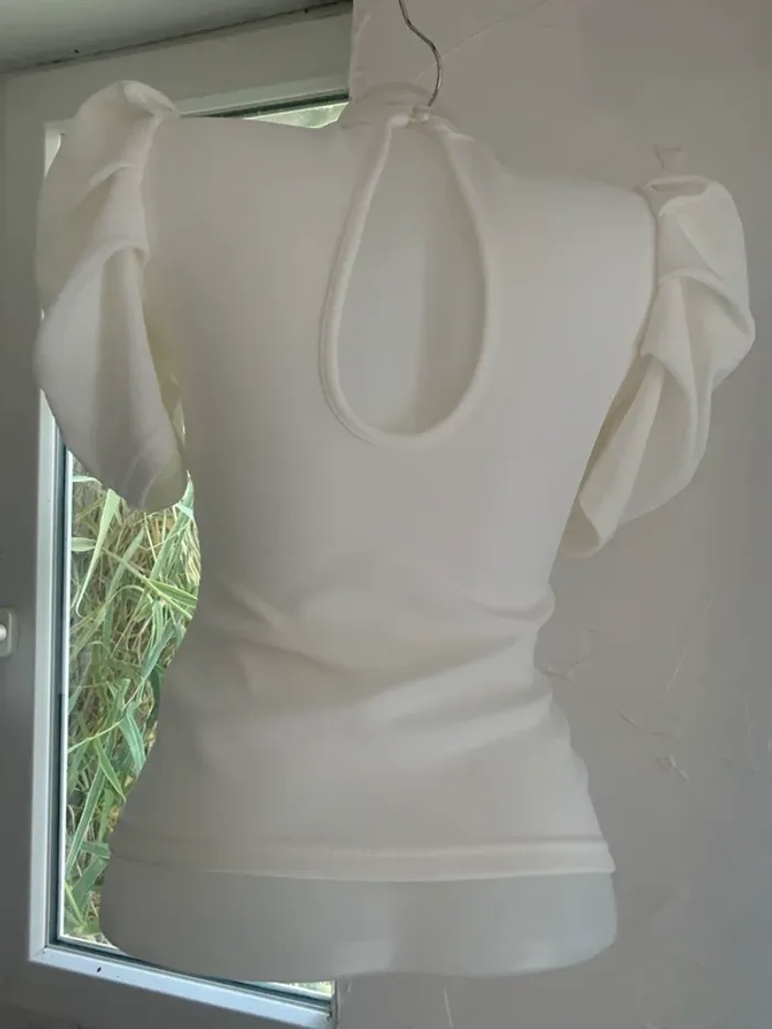 Blouse blanche SHEIN taille XS manches bouffantes - photo numéro 8