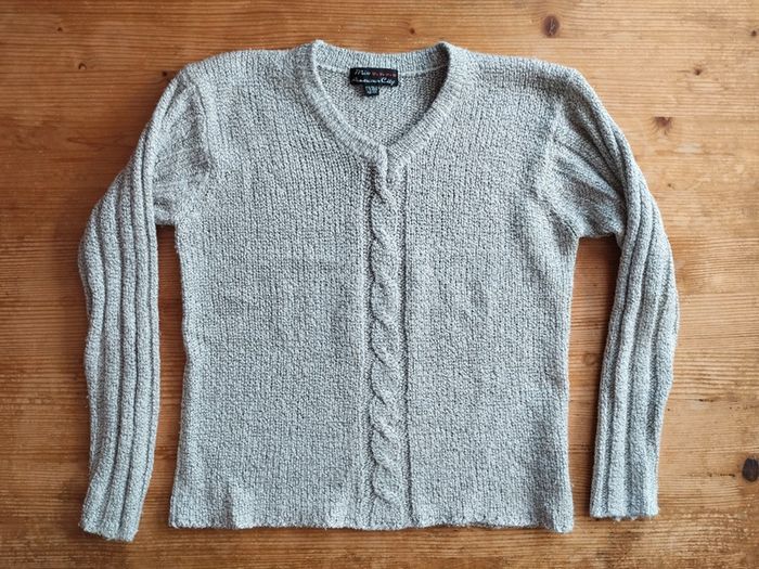 Pull gris chiné à col V - Miss American City - Taille 42/44
- TBE - photo numéro 3