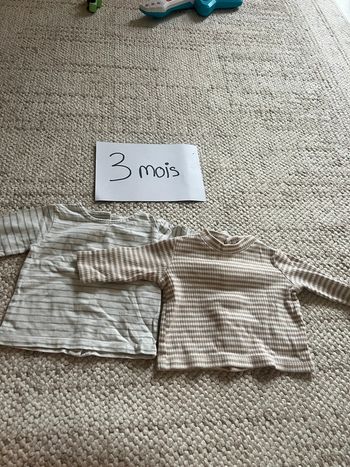Lot teeshirts manche longue 3 mois