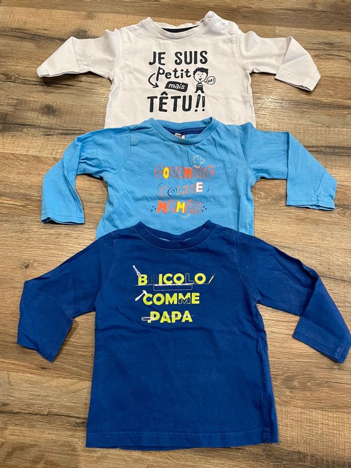 Lot 3 tee-shirts manches longues 6 mois