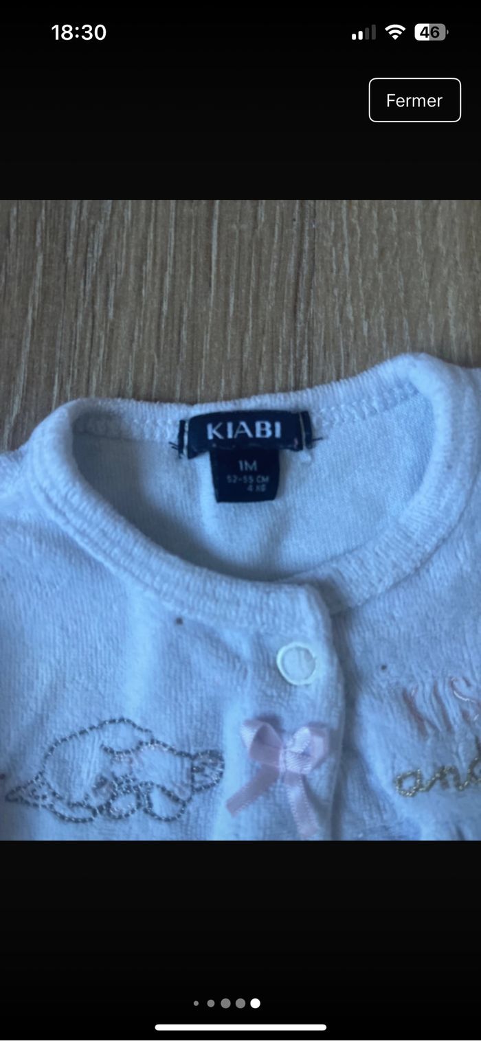 Lot 2 pyjamas velours kiabi 1mois - photo numéro 5