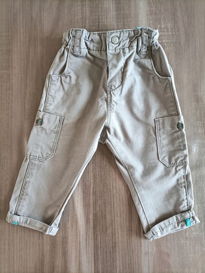 Ensemble T Shirt manches longues/ pantalon gris Obaibi 6 mois - photo numéro 5