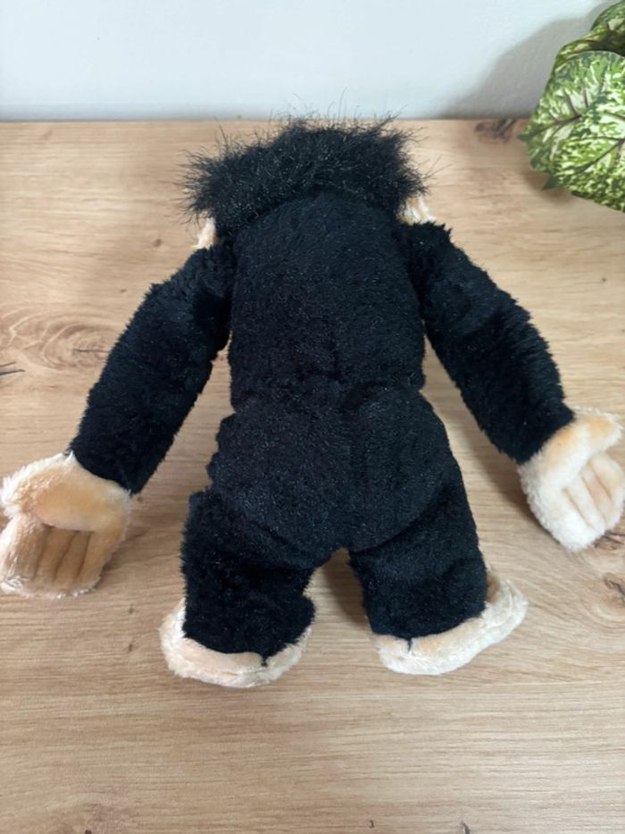 Peluche singe chimpanzé noir beige waikiki vintage - photo numéro 4