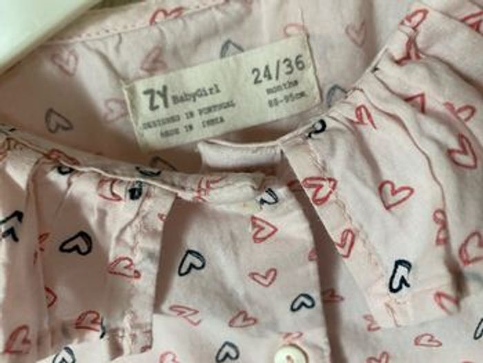 Très jolie tunique rose à coeurs 2/3 ans 88-95 cm ZYbabygirl - photo numéro 3