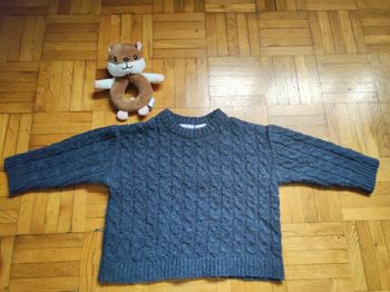 Pull en cachemire bleu chiné 9-12 mois Zara