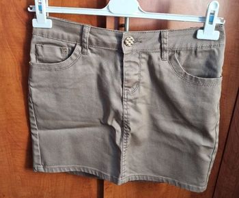 Jupe effet jeans taille 42 marron clair