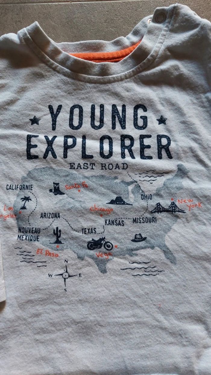 T shirt manches longues gemo 6 mois - photo numéro 2