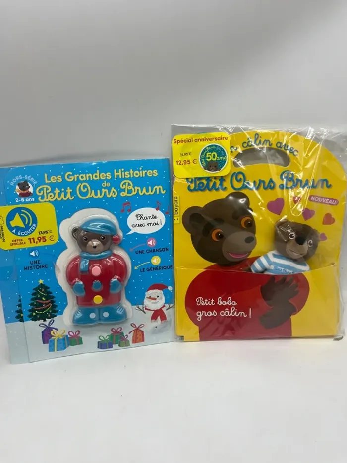 Lot de 2 coffrets les grandes histoires de Petit Ours brun sonore et sa peluche Neuf