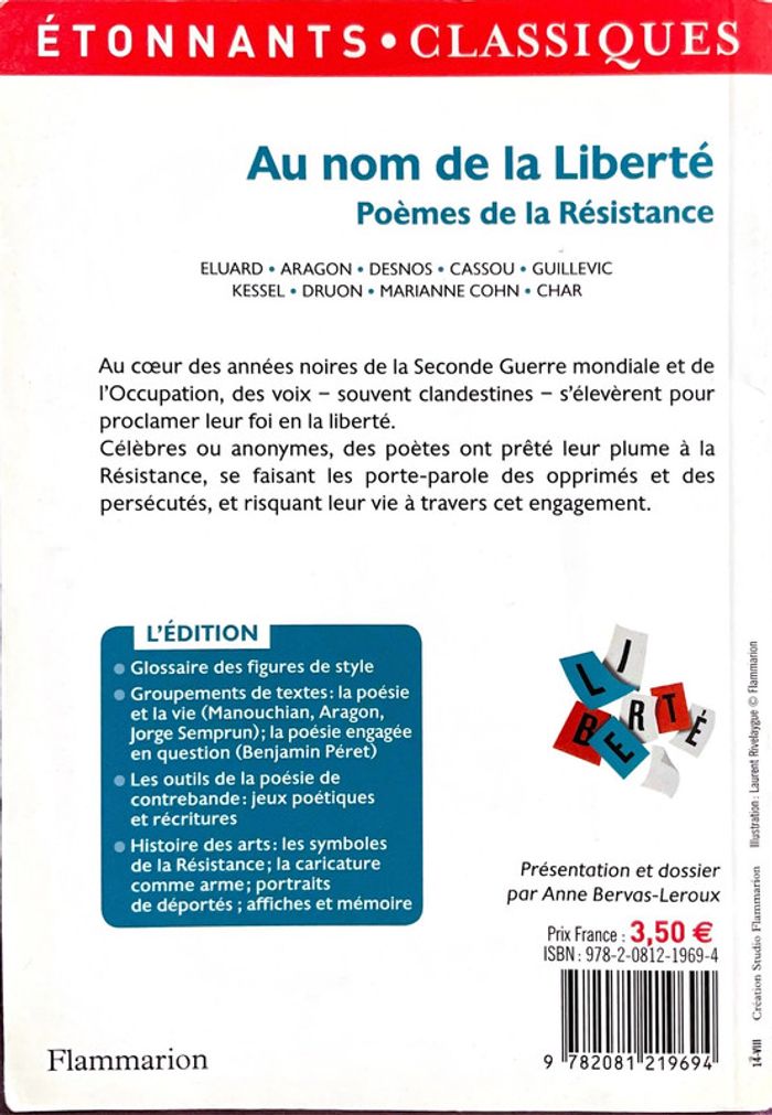 Au Nom De La Liberté : Poèmes De La Résistance - photo numéro 2