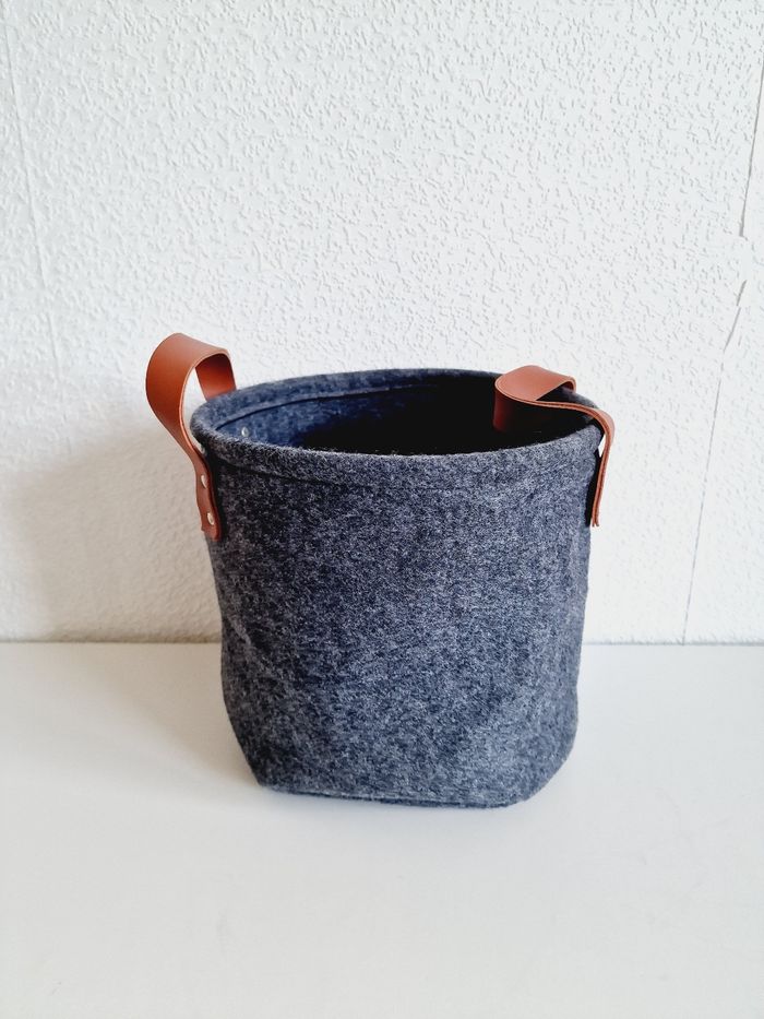 Panier de rangement en feutre - Gris foncé - photo numéro 2
