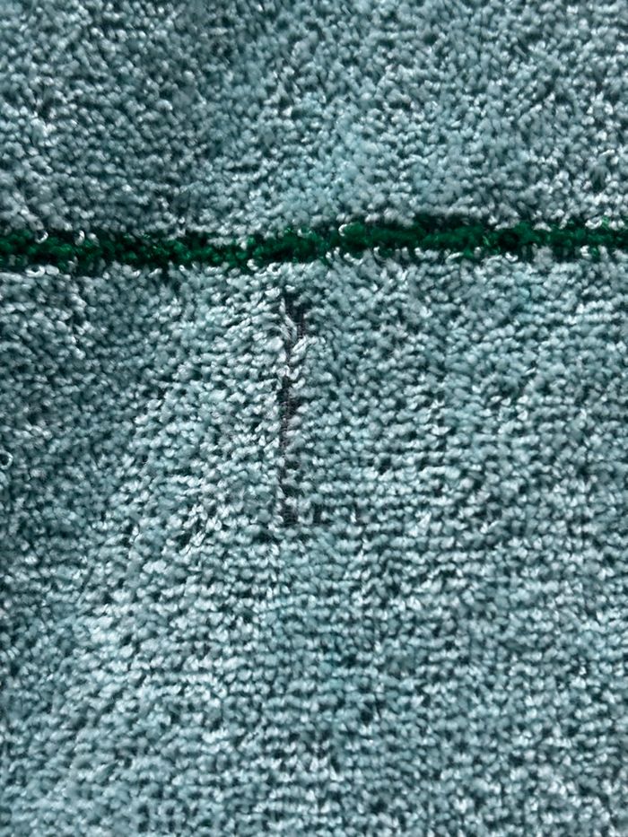 Vintage serviette de bain neuve motifs graphiques bleu et vert - photo numéro 6