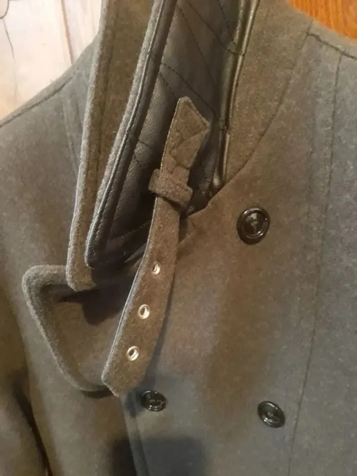 Manteau croisé slim kaki Zara Man taille XXL - photo numéro 4