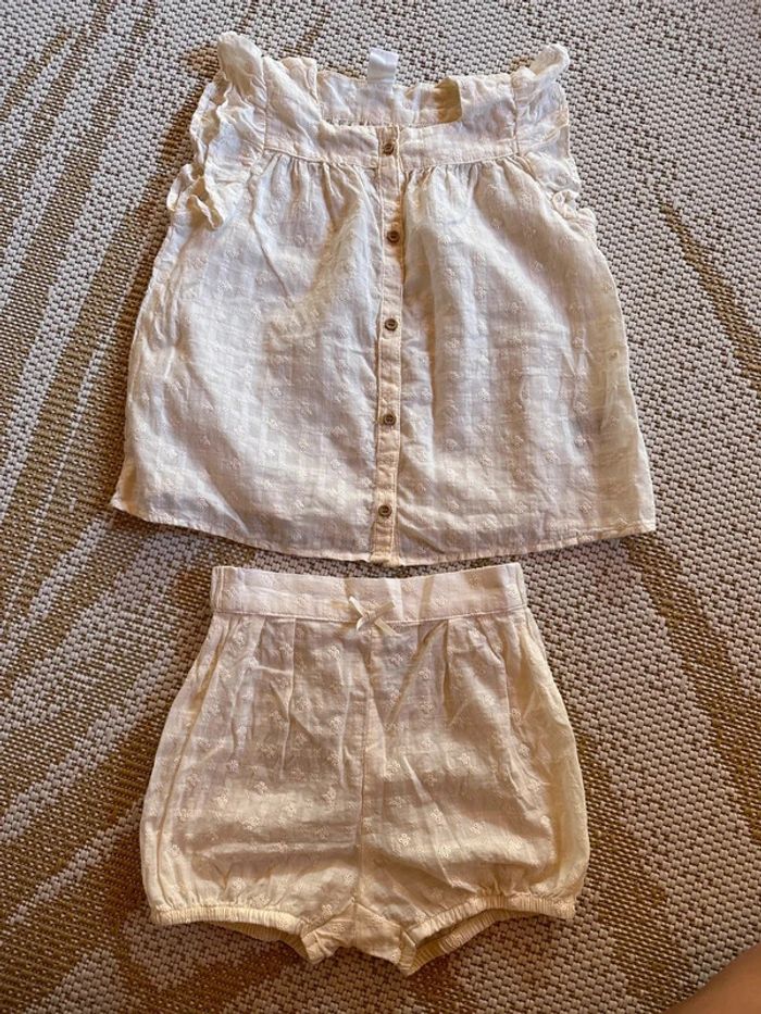 Ensemble blanc crème été neuf 3 ans H&M
