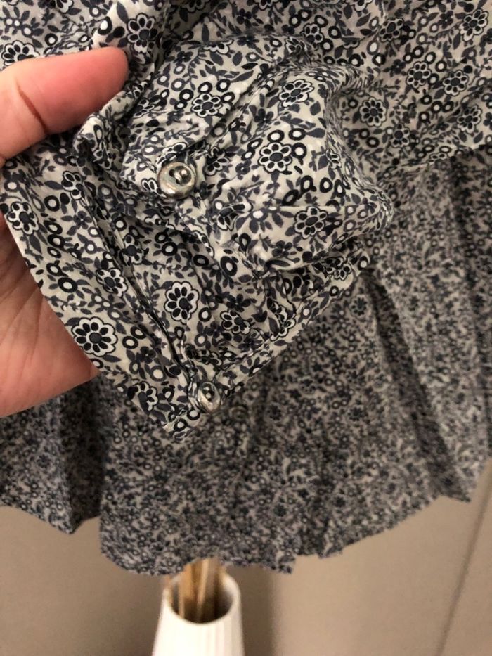 Chemise / blouse fleurie tons gris IKKS 10 ans - photo numéro 3