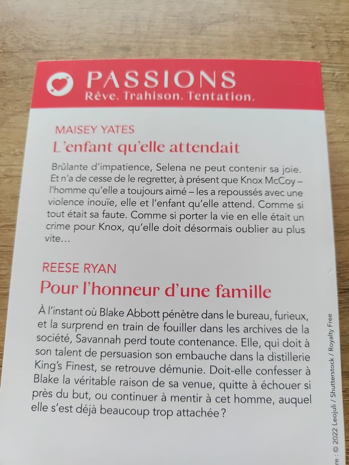 L'enfant qu'elle attendait par Maisey Yates / Pour l'honneur d'une famille par Reese Ryan - photo numéro 2