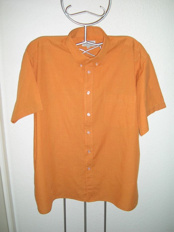 chemise orange à petits carreaux carreaux