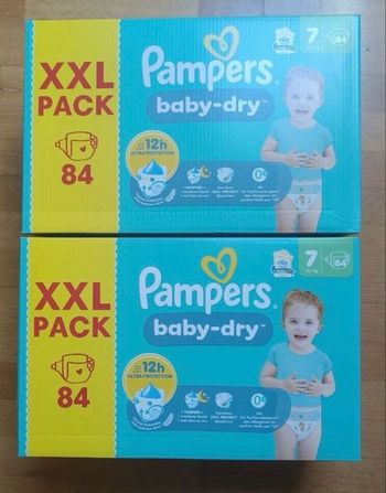 168 couches Pampers baby dry taille 7