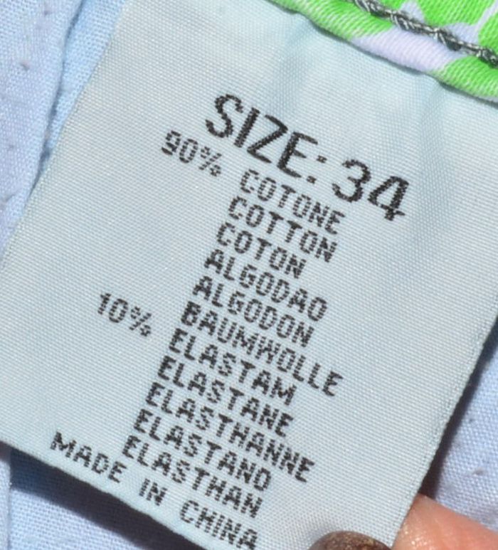 pantacourt jeans bleu et blanc taille 34 taille basse - photo numéro 2