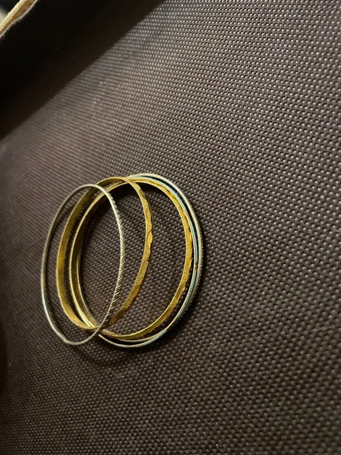 Bracelet métal or,argent et bleu - photo numéro 2
