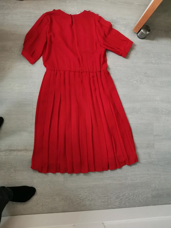 Robe plissée vintage rouge femme - photo numéro 5