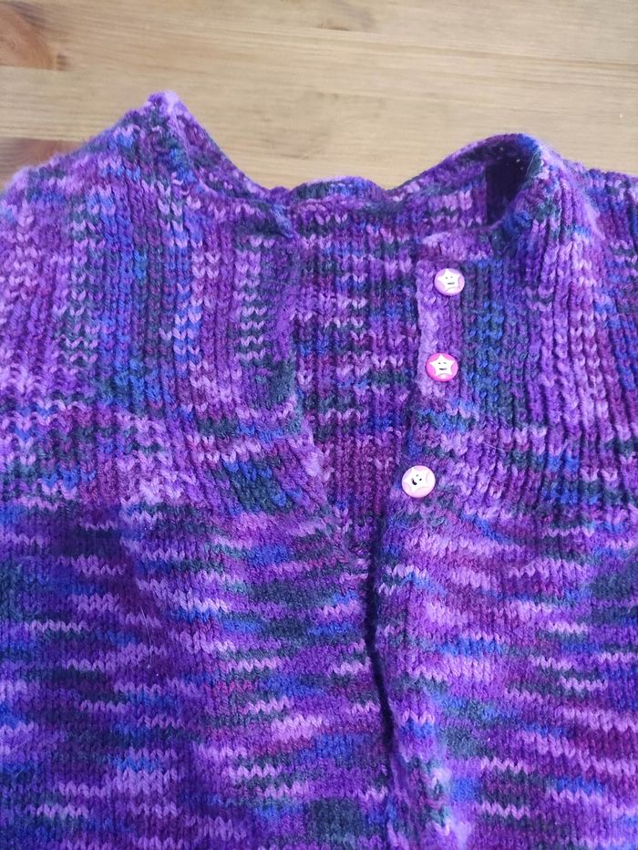 Gilet en laine violet - photo numéro 2