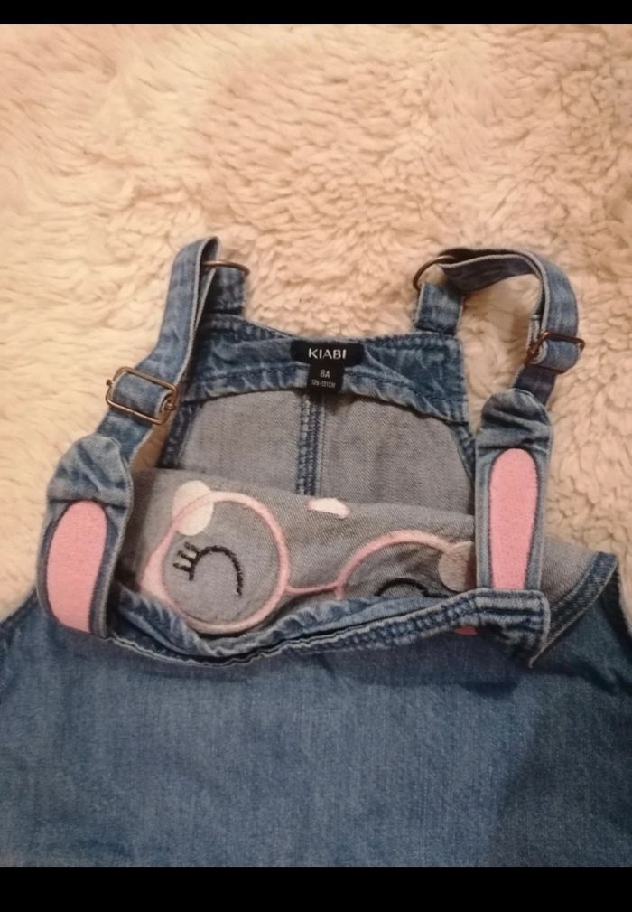 Robe salopette en jean 8 ans - photo numéro 5