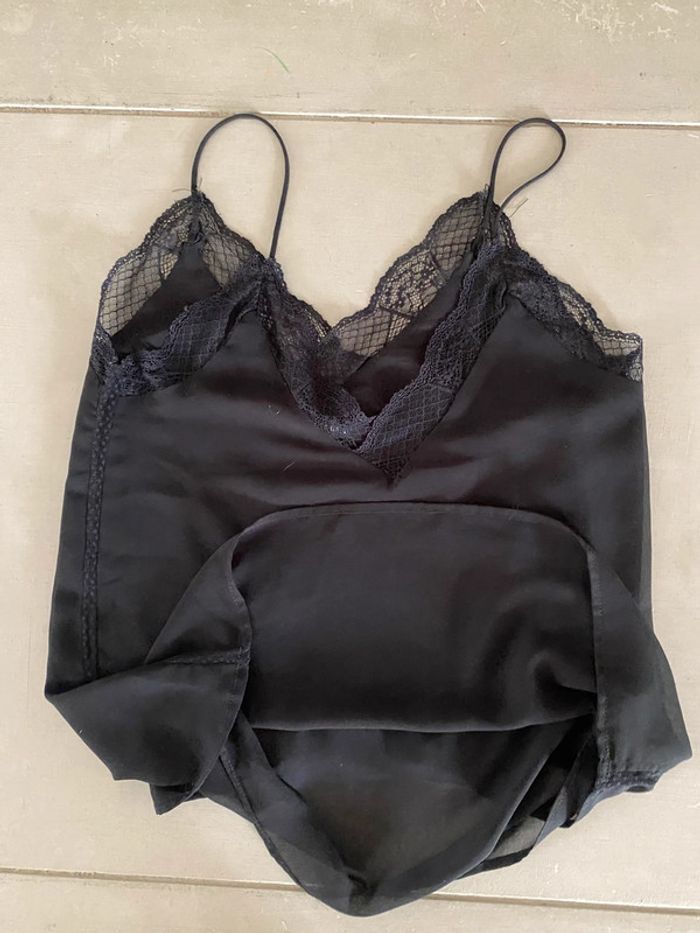 Top caraco Zara noir avec dentelle taille XS - photo numéro 13