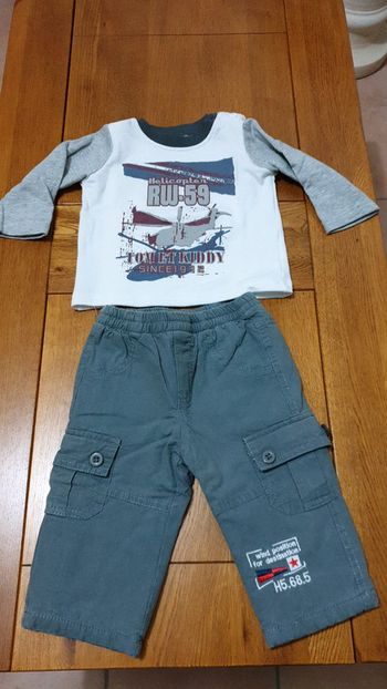 Ensemble pantalon + sweat 12 mois / 74 cm