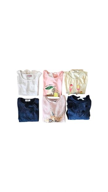 Lot de 2 t-shit, 1 débardeur, 1 robe, 2 pull de pyjama  H&m beige taille 6 ans / 116 cm