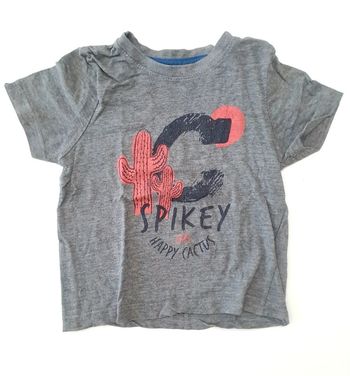 T-shirt gris cactus 12-24 mois
