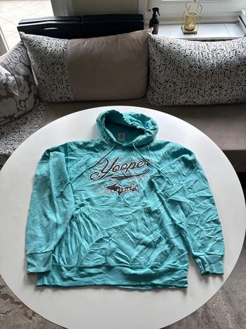 Sweat à capuche turquoise Yooper Upper Peninsula – Jerzees – Taille M