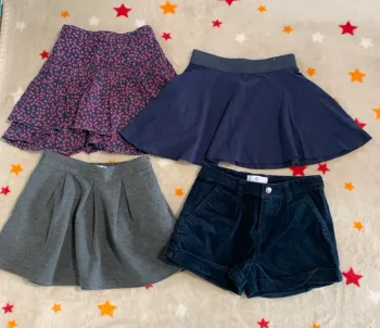 Lot 3 jupes + 1 short fille (CFK, Okaïdi, Vertbaudet, La Redoute) 6 ans