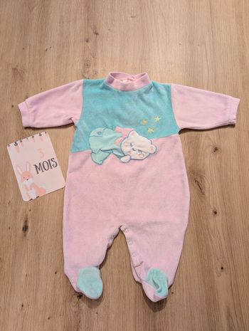Pyjama grenouillère rose, rose, hiver, 3 mois