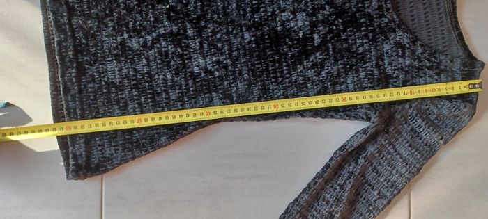 T shirt manche longue aspect velours noir - photo numéro 6