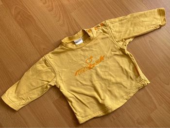 Beau pull/sweat Reebok jaune T. 12 mois/74 cm mixte TBE