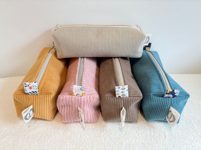 Trousse Velours Côtelé couleur Chocolat - photo numéro 9