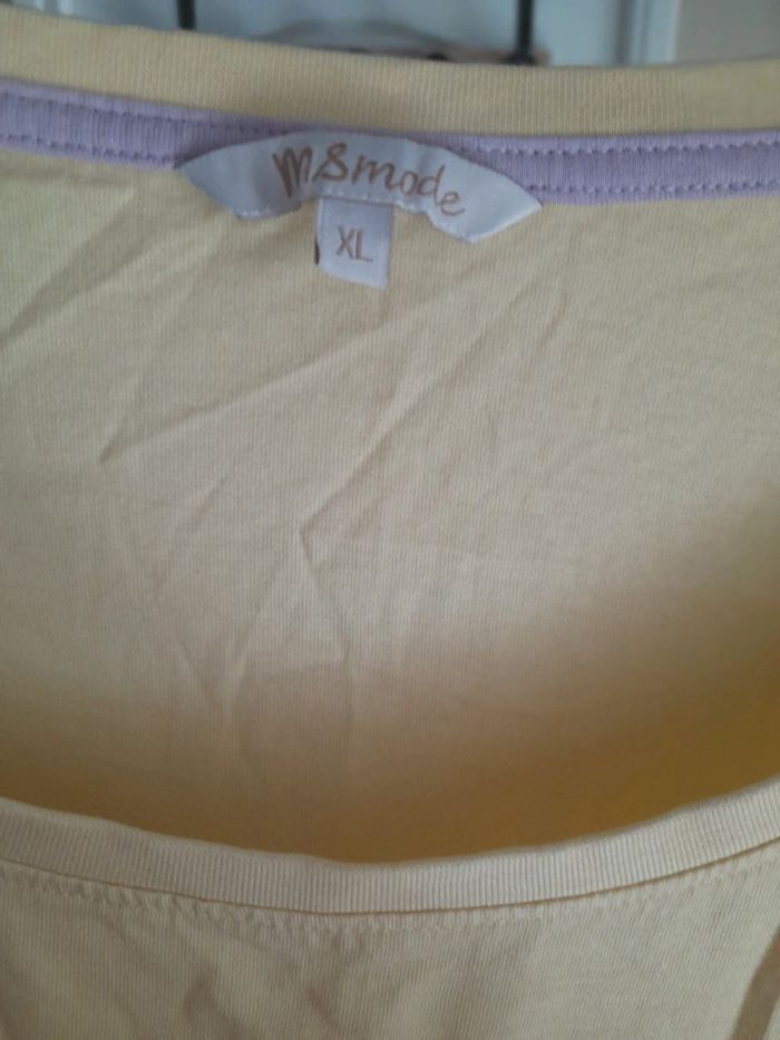 T-shirt jaune ms mode 100% coton - photo numéro 2