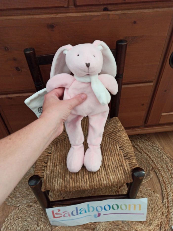 Doudou lapin rose baby nat tbe - photo numéro 4
