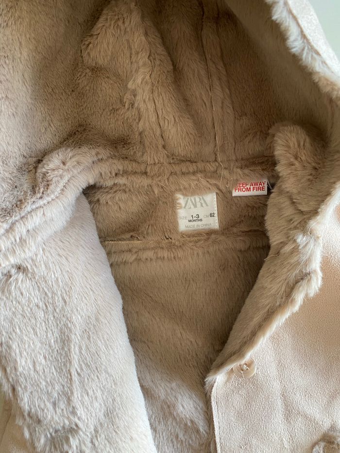 Manteau à capuche fourré Zara - photo numéro 3