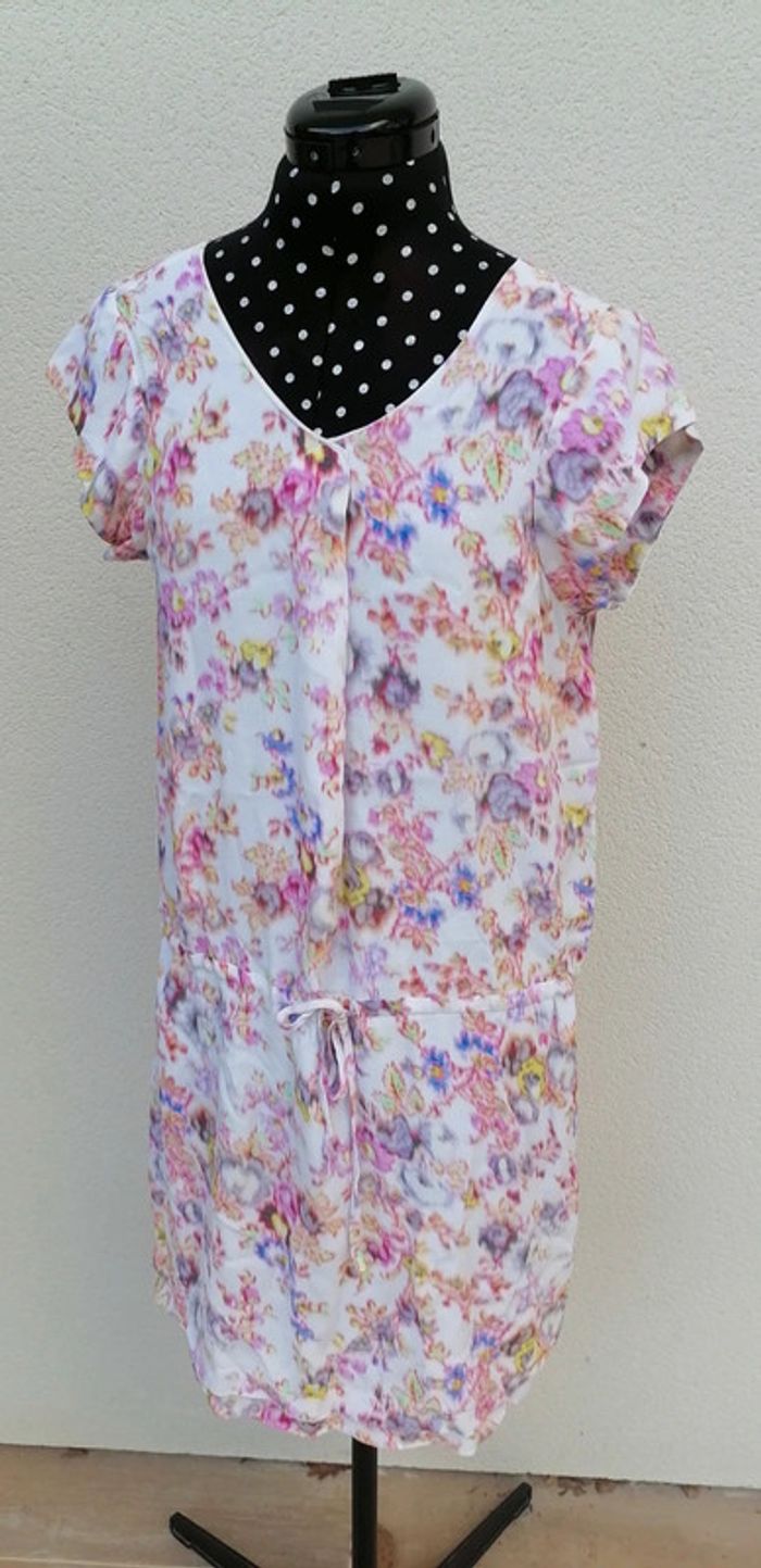 Robe d'été multicolore rose léger fluide Taille M Sud Express - photo numéro 2