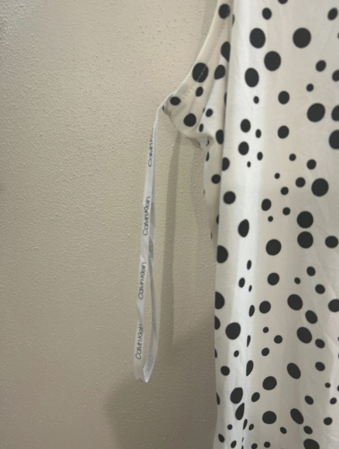 Blouse chemisier blanc à pois Calvin Klein - photo numéro 4
