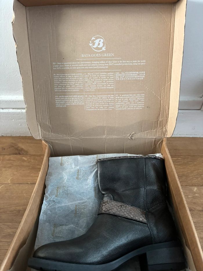 Bottines cuir anthracite femme Bata - photo numéro 2