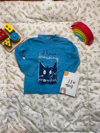 sous pull col roulé 18 mois bleu grain de blé