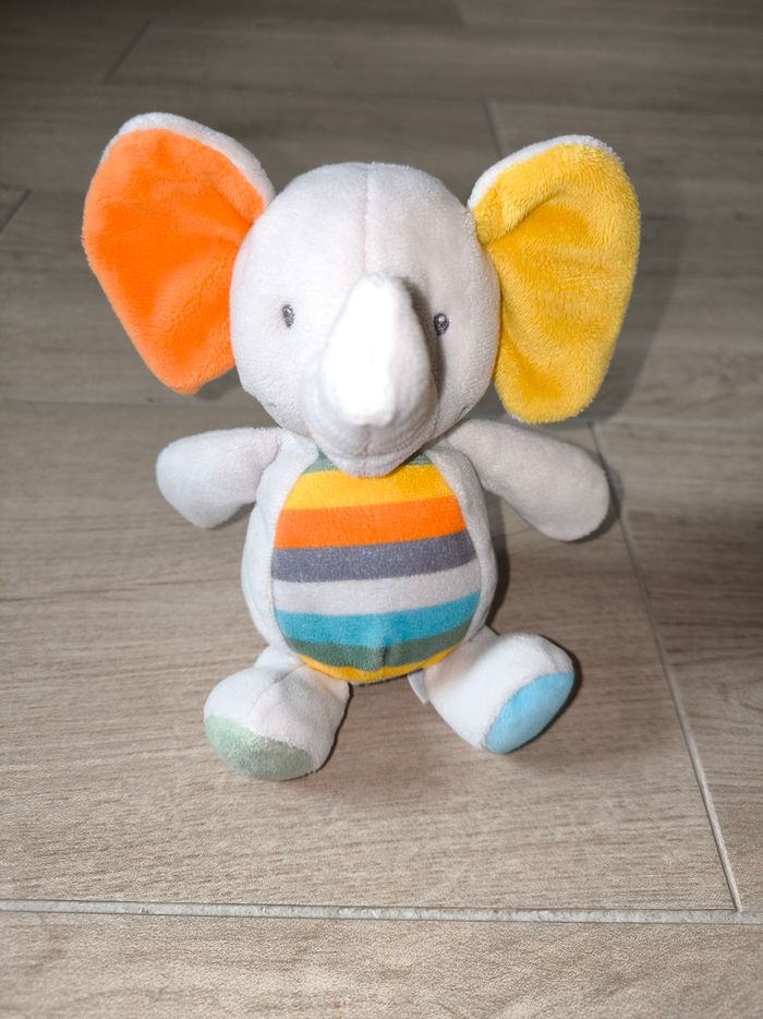 Doudou éléphant tex multicolore - photo numéro 2