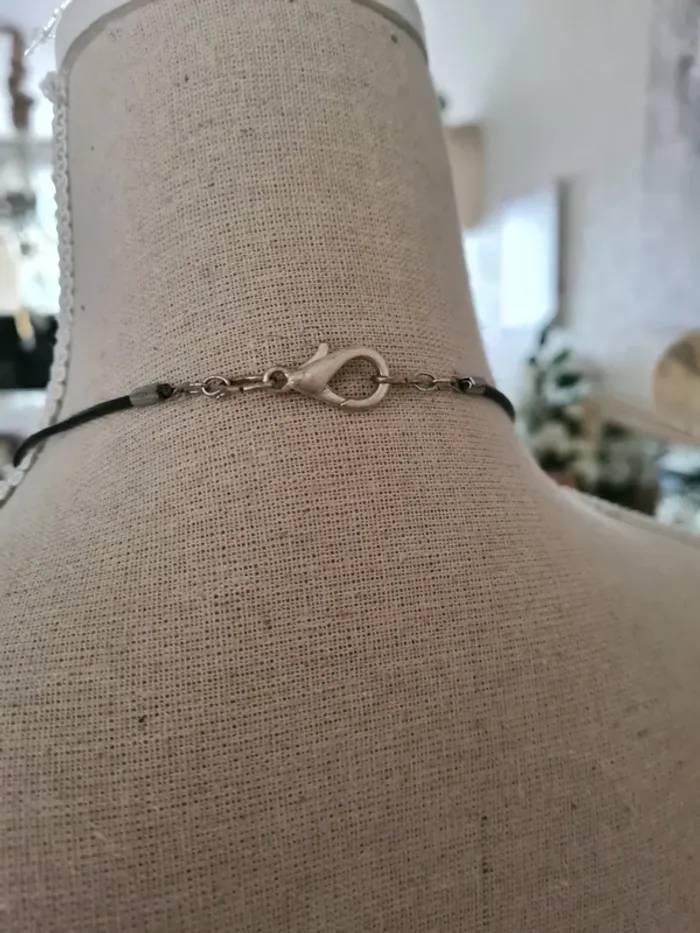 Joli collier artisanal marron foncé orange - photo numéro 2